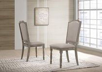 Roundhill Furniture Wood Pedestal Dining Chair, Reclaimed Gray