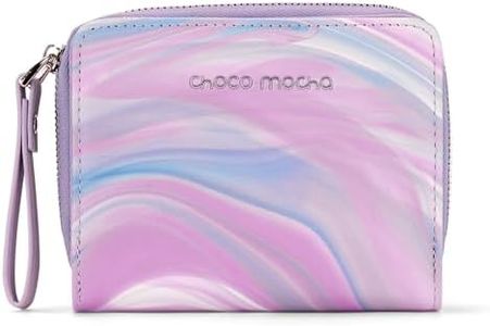 Choco Mocha Girls Wallet with Zipper, Leather Bifold Wallet for Teen Girls Gifts Trendy Stuff, Purple