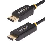 StarTech.com 9.8ft (3m) DisplayPort to HDMI Adapter Cable, 4K 60Hz with HDR, DP to HDMI 2.0b Cable, Active Video Converter