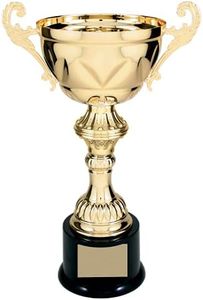 Decade Awards Metal Cup Trophy - Gold | Engraved Corporate Love Cup Award - Customize Now (10 Inch Tall)