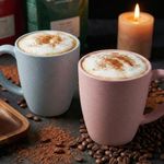 Mahaware Ecohome Coffee Mug Set of 2, 300 ml | Made with Rice Husk & Bamboo Fibre | Microwave Safe | Matte Finish Coffee Cups for Hot & Cold Beverages | Multicolour | Valentine Gift for Men & Women