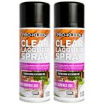 Pro-Kleen Clear Lacquer Spray - Protects and Seals - For Metal, Wood, Plastics & Ceramics - Fast Drying Formula for Interior and Exterior Surfaces - Clear, Durable & Flexible - (Gloss, 2 x 400ml)