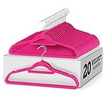 Premium Velvet Hangers with Tie Bar 20-Pack, Slim Space Saving Coat Hanger, Non Slip Wardrobe Hangers, Clothes Hangers 360° Swivel Hook, Suit, Shirt Dress & Trouser Hangers - Thin Flocked Felt Hangers