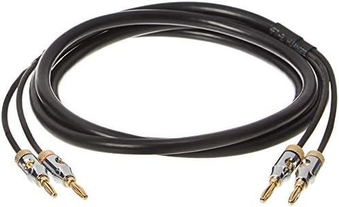 Amazon Basics 16AWG Speaker Cable Wire with Gold-Plated Banana Tip Plugs (4mm) - CL2 - 99.9% Oxygen Free - 1.8 meters