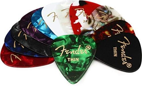 Fender 351 Shape, Celluloid Medley Picks for Guitar, 12 pieces