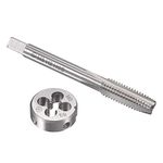 uxcell M8 x 1.25mm Metric Tap and Die Set, Machine Thread Screw Tap with Round Threading Die, Tap & Die Kit for Nut Screw Bolt Thread Repair