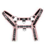 LEWECEEO Men's Faux Leather Body Chest Harness Belt Shoulder Cage Belt Party Costume (Pink)