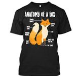 Anatomy of A Fox Cute Sweet Carnivore Funny Animal Gift T-Shirt for Men Women (Black - M)