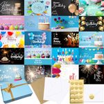 160 Birthday Cards Bulk with Short Generic Message Inside, Birthday Cards with Envelopes 4 x 6 inches, 20 Unique Designs, for Family, Group,Office, Business, Cards in Box