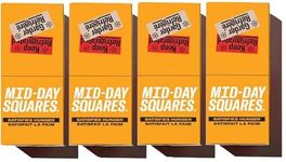 Mid-Day Squares High Protein Chocolate Bars, 33g each, 4 Pack, 48 Squares, Peanut Butter Flavour, 45 Day Supply | Made with Real Chocolate, 6g Plant Protein, 4g Fiber, Certified Vegan, Gluten Free