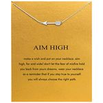 Message Card Silver Arrow Pendant Necklace Friendship Sun Good Luck Elephant Pendant Butterfly Chain Necklace for Women Girl Gift (silver arrow)