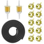 Vegena Petrol Hose Kit, 2 Metre Diameter 5mm Fuel Line + 2PCS 6 mm / 8 mm Petrol Filter + 10PCS Hose Clips for Car Motorcycle Scooter