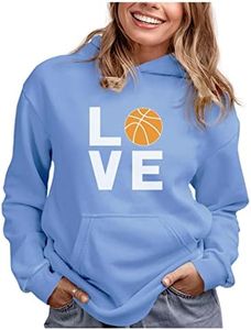Tstars Love Basketball Hoodie Sweatshirt for Players Fans Women Teen Girls Hoodie Small California Blue