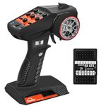 Hobby Fans RC Radio System 7CH 2.4G RC Transmitter with Receiver Anti-Jamming Remote Controller for RC Car Crawler Boat, Knob