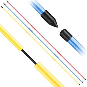 FINGER TEN Golf Alignment Sticks Rods Swing Trainer Tools 48 Inch 2 Or 3 Pack, Fits in Golf Bag Tour Stickers Practice Training Aid (3 Pack Mixed)