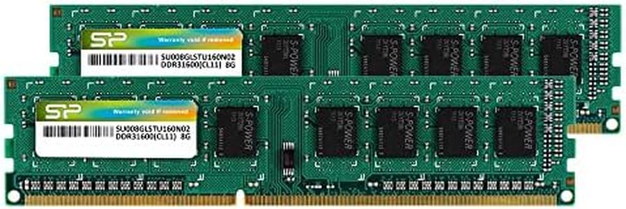 Silicon Power DDR3 16GB (2 x 8GB) 1600MHz (PC3 12800) 240-pin CL11 1.35V / 1.5V Unbuffered UDIMM PC Computer Desktop Memory Module Ram Upgrade