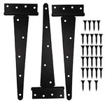 3 Pack T Strap Hinges, 14 Inch 360mm Heavy Duty T Hinge, Metal Shed Tee Hinges, Black Gate Hinges with Screws for Shed Door,Garden Gate, Wooden Gate, Barn Door, Fence,Windows (14 Inch)