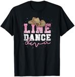 Cowboy Hat Line Dancing Girls Women Diva Western Line Dance T-Shirt