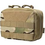 OneTigris MOLLE Pouch Tactical Admin Pouch 500D Cordura Nylon EDC Utility Pouches Tools Bag, Multicam