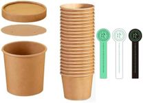 25 Pcs Paper Bowls with Lids,16 Oz 