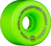 RollerBones Team Logo Recreational Roller Skate Wheels (Set of 8), Green, 62mm