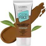 LAMEL OhMy Clear Face Full Coverage Foundation - Acne Coverage - Salicylic Acid & Tea Tree Extract - Dewy & Flawless Finish - Sensitive Skin Care - Organic & Oil-Free - 409, 1.35 fl.oz