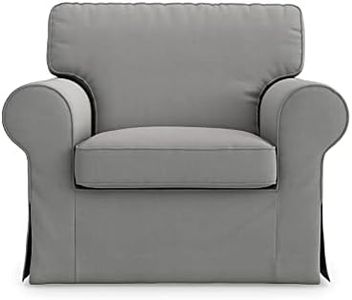 MastersofCovers Ektorp IKEA Armchair 5 Color Cotton Cover for The IKEA Ektorp Chair Slipcover Replacement Grey