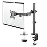 TTAP Monitor Mount for 13-32” Screens - Single Arm Desk Stand Bracket with Clamp - Ergonomic 90° Tilt, 360° Rotation & 180° Swivel Arm - VESA Dimensions: 75x75-100x100 (Single Arm)