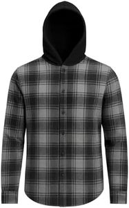 BROOKLYN'S BEST Cotton Boys Flannel Hoodie Shirt – Soft Cotton Long Sleeve for Boys (Sizes 4-18), Stylish & Comfortable Light Blue