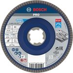 Bosch Accessories 1x X-Lock X571 Best for Metal Flap Disc (for Steel, INOX, Cast Iron, Ø 125mm, Grit 80, Straight Version, Plastic Plate, Professional Accessories for Angle Grinders from Most Brands)