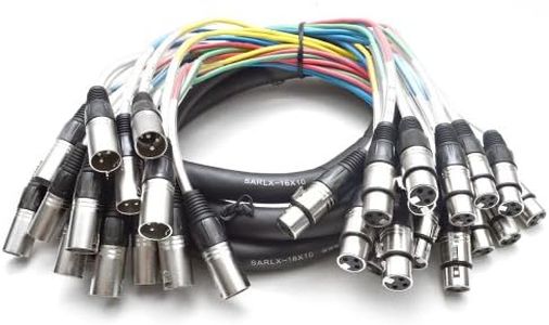 Seismic Audio - 16 Channel XLR Snake Cable - 10 Feet Long - Pro Audio Snake for Live Live, Recording, Studios, and Gigs - Patch, Amp, Mixer, Audio Interface 5'