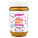 BUDDY BUDDER Bark Bistro Company Birthday Bash, 100% Natural Dog Peanut Butter, Healthy Peanut Butter Dog Treats, Dog Birthday, Dog Pill Pocket, Made in USA (17oz Jars)