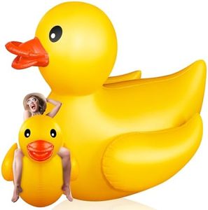 Hungdao Giant Inflatable Duck Float Huge Inflatable Unicorn Large Blow up Duck Unicorn Inflatable Duck Pool Float for Kids and Adults Summer Beach Swimming Pool Party Decoration(5 Ft, Classic)