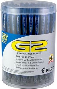 Pilot G2 Premium Gel Pens, Blue Pens, Fine Point 0.7 mm, Tub of 48