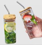 KiKiluxxa Water Drinking Soda Squre Can Sipper Mug and Wine Cold Drinks Glass Set Pack of 1 - Sipper Tumbler Mug for Kids Fruit Juice Milk Cup with Lid and Steel Straw 385ml (King Virat 1)