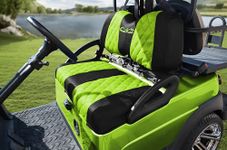 Golf Cart Seat Covers for Club Car Precedent,DS and Yamaha Golf Carts Original Front Seats,Breathable Washable Polyester Mesh Cloth. Renew Your Golf Cart. (Green)