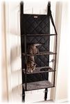 K&H PET PRODUCTS Hangin’ Cat Tree - Door Mounted Climber Cat Wall Perch Furniture Cat Hammock for Indoor, Hanging/Elevated Bed - 4 Story Gray 12 X 22 X 65 Inches