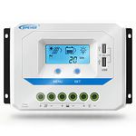 EPEVER® 10A Solar Charge Controller 12V/24V Solar Panel Battery Charge Regulator with LCD Display and Double USB Ports - VS1024AU