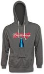 Budweiser Bowtie Can Logo Beer Pouch Hoodie, Gray, XX-Large