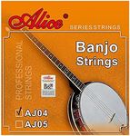 Banjo Strings 4 String, Alice 3 Sets Banjo String 09-30 Well Balanced Tone with Silver-Plated Copper Alloy Wound Strings