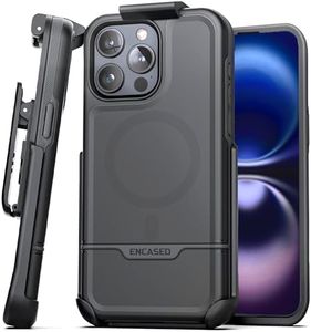 Encased Rebel-Armor for iPhone 16 Pro Max Case with Belt Clip, (Compatible with MagSafe) Rugged Magnetic Cover with Phone Holster (Black)