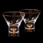 DUJUST Luxury Martini Glasses Set of 2 with Golden Rim (8oz), Crystal Stemless Cocktail Glasses with 24K Gold Leaf Flakes, Margarita Glasses for Home bar/Cosmopolitan, BPA & Lead-Free…