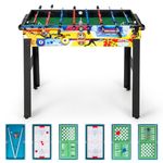 GYMAX 12-in-1 Multi Game Table, 48" Combo Game Table w/Billiards, Foosball, Ping Pong, Hockey, Shuffleboard, Bowling, Chess, Checkers, Backgammon and More for Party, Game Room, Family Night