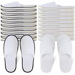 Yeios Hotel Spa Slippers Closed Toe Home Guest Slippers for Adult 20 Pairs for Men and Women White