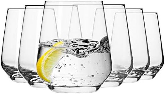 Krosno Water Drinking Glasses, Set of 6, 13.5 oz, Splendour Collection, Elegant Tumbler Collection, Ideal for Everyday Use and Entertaining, Lead-Free Crystalline, Dishwasher Safe, Made in Europe