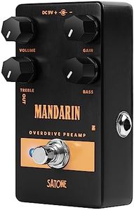 Satone S805 Mandarin Overdrive Preamp Effect Pedal - Classic Overdrive with 4 Controls Preamp Acoustic Metal Pedal with True Bypass