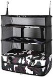 TABITORA Travel Luggage Organizer and Packing Cube Space Saver with Built in Hanging Shelves and Laundry Storage Compartment Camouflage XL