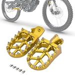 IUVSIWN Sur Ron Foot Pegs,Motorcycle Footpegs Wider Foot Rest Pedal 7075 Aluminum for Surron Sur Ron Light Bee X/S Talaria Sting MX3/R MX4 Talaria XXX Segway X260 X160 Electric Dirt Bike EBike Gold