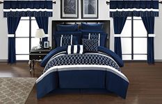 Chic Home 24 Piece Comforter Set, Blue, Queen