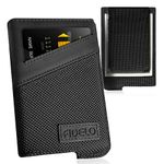 Fidelo Leather Case For Carbon Fiber/Aluminum pop up wallet-Crazy Horse Leather & Ballistic Nylon Case with Magnetic Clip. Perfect Minimalist Wallet For Men-Nylon/Leather CASE ONLY-Black